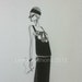 RESERVED 1920's Art Deco Fashion Illustration Sketch Home Decor
