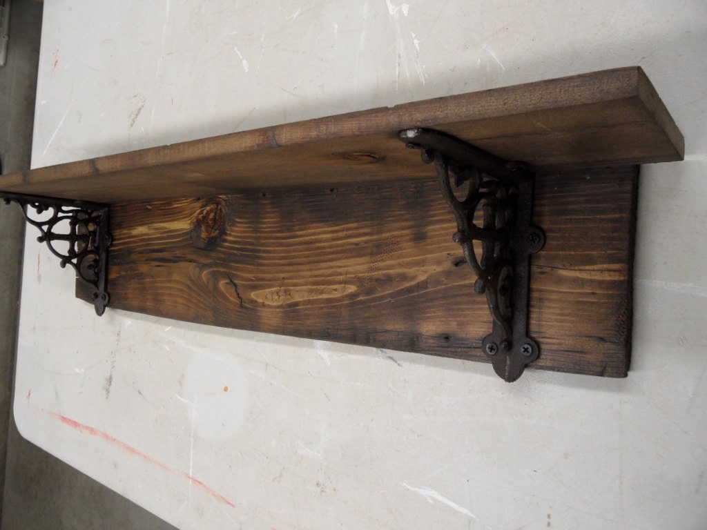 Rustic barnwood style shelf primitive wall shelf decorative