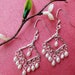 Solid Sterling Silver Chandelier Earrings with Rice Pearl - 863