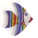 Handmade Ceramic Fish Decorative wall hanging/ Rainbow