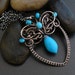 Turquoise necklace - Sterling silver wire wrapped pendant with Turquoise