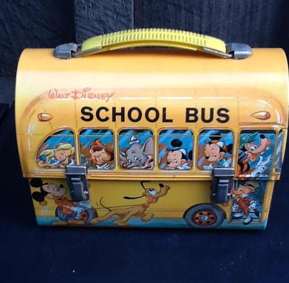 Vintage Lunch Box / Disney / Mickey Mouse / School Bus Lunch