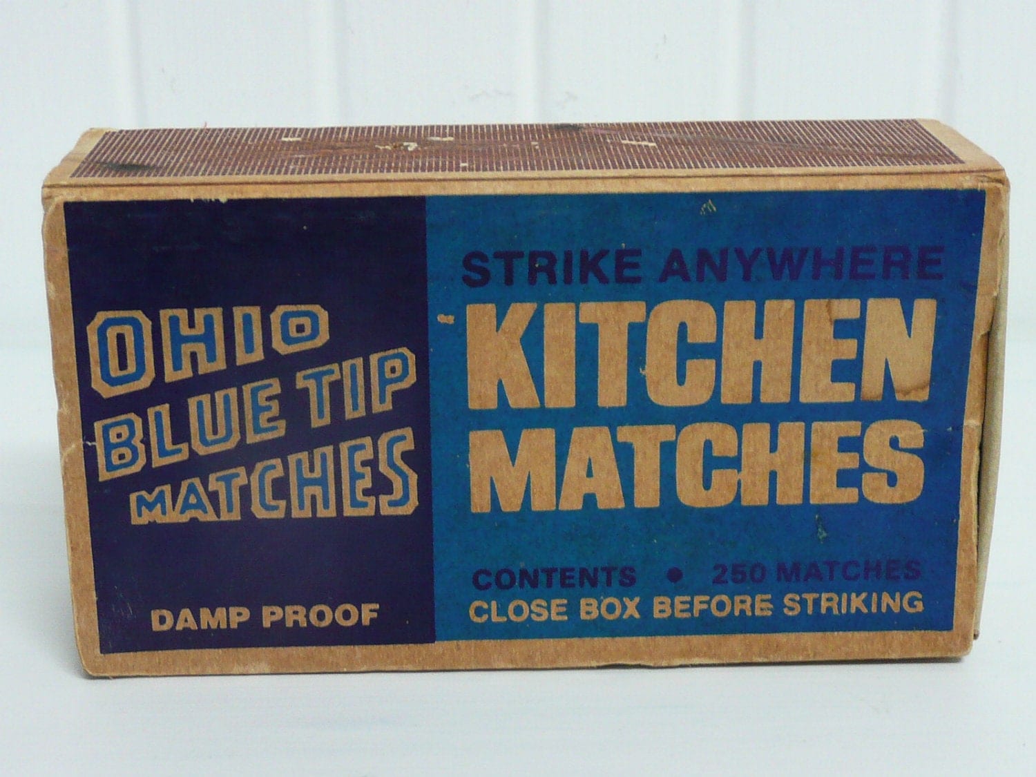 Vintage Kitchen Matches Box Ohio Blue Tip by NewLifeVintageRVs