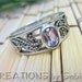 Sterling Silver Amethyst Ring, Oval Shape, Size 8, Purple Gemstone, Vintage