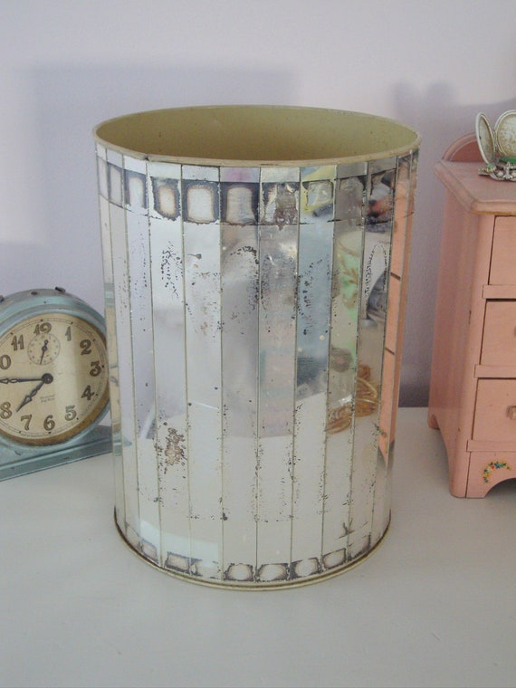 vintage mirrored wastebasket mirror trash can so glam vintage mirrored wastebasket mirror trash can so glam