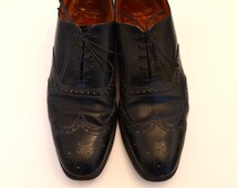 Paul Stuart Shoes, Men's Wingtips, Size 10.5, Vintage Oxfords, Black ...