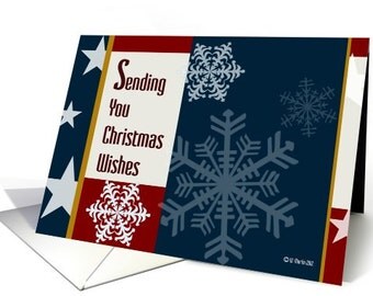 Patriotic Retro Style Christmas Cards