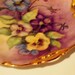 Vintage Vanity Jewelry Tray, dresser jewelry tray, Decorative Floral Plate,1950s, Porcelain, purple flowers, spring floral