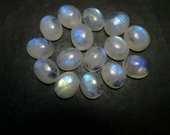 Rainbow moonstone Cabochon 15 Piece Lot Full Flashy Fire Oval Shape Good Quality Size 9X11 mm