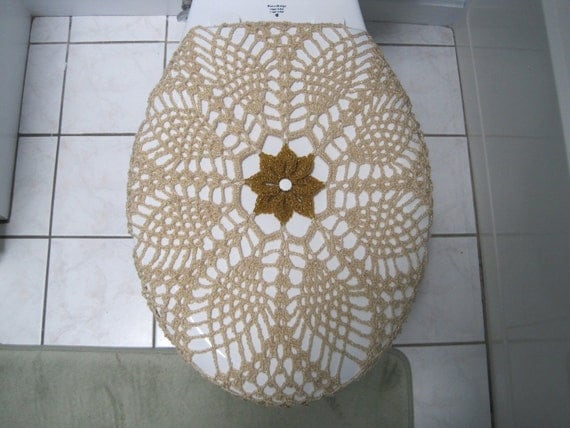 Crochet Toilet Seat Cover or Crochet Toilet Tank Lid Cover