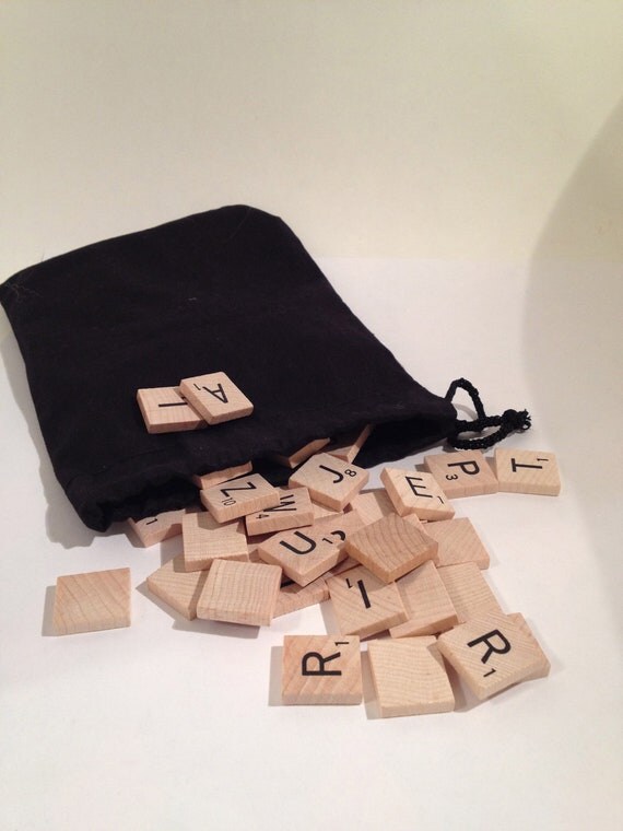 100 Scrabble Tiles 100 Wooden Scrabble Game Pieces by TheBrownPear