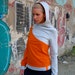 hoodie "ehrenpreis", orange - grey