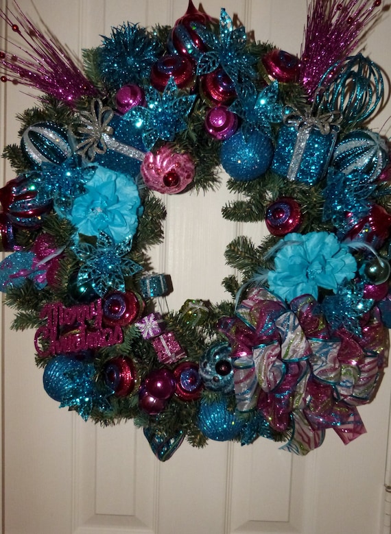 items similar to christmas decor pink teal and fuschia items similar to christmas decor pink teal and fuschia