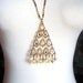1960 Lisner Necklace / Golden Boho Dangle Runway Necklace / Designer Costume Jewelry
