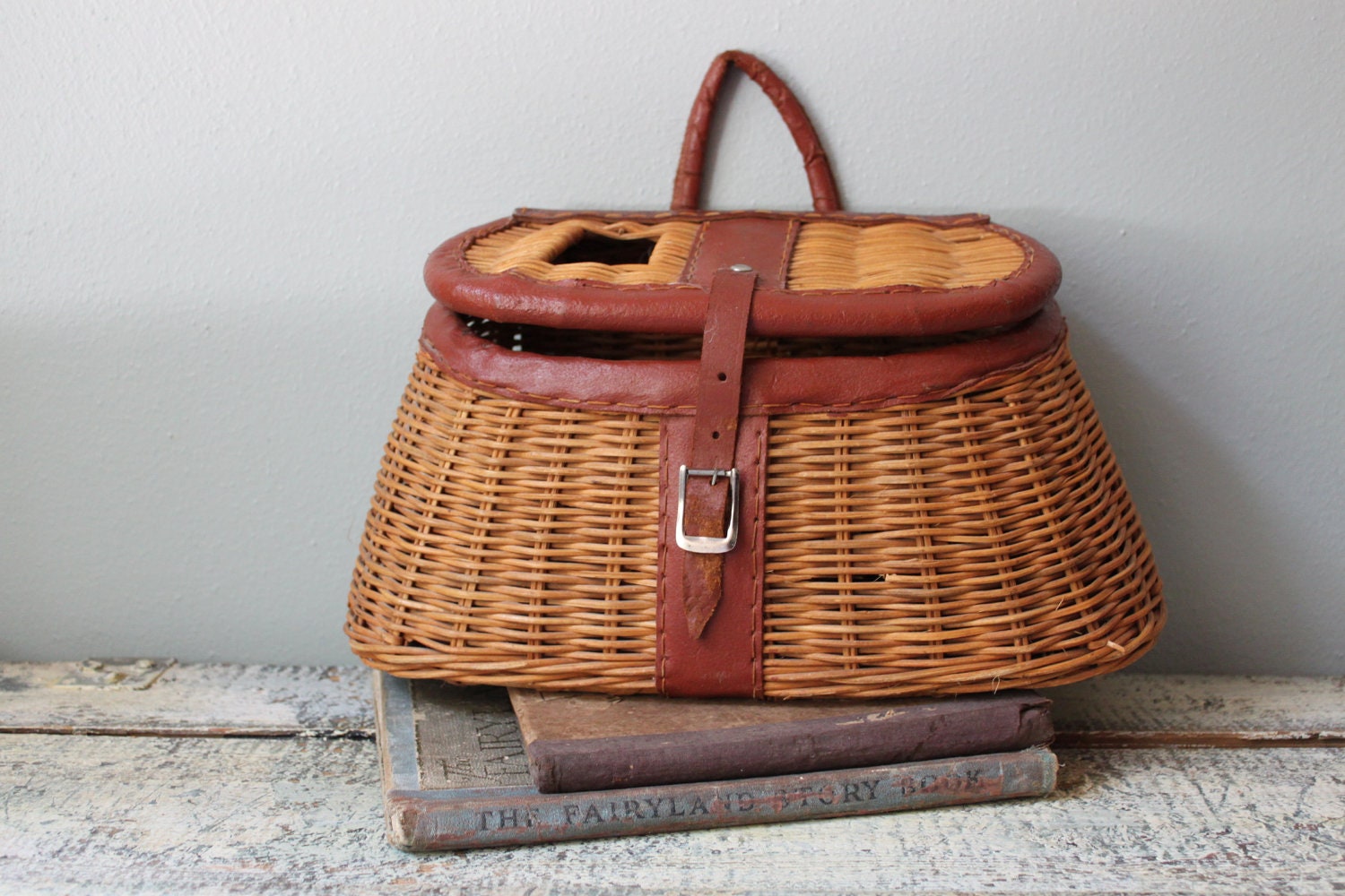 Vintage Fishing Creel Basket