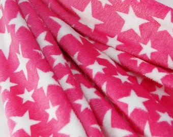 3 mm Double-Sided Minky Pastel Stars in Pink per Yard C15862