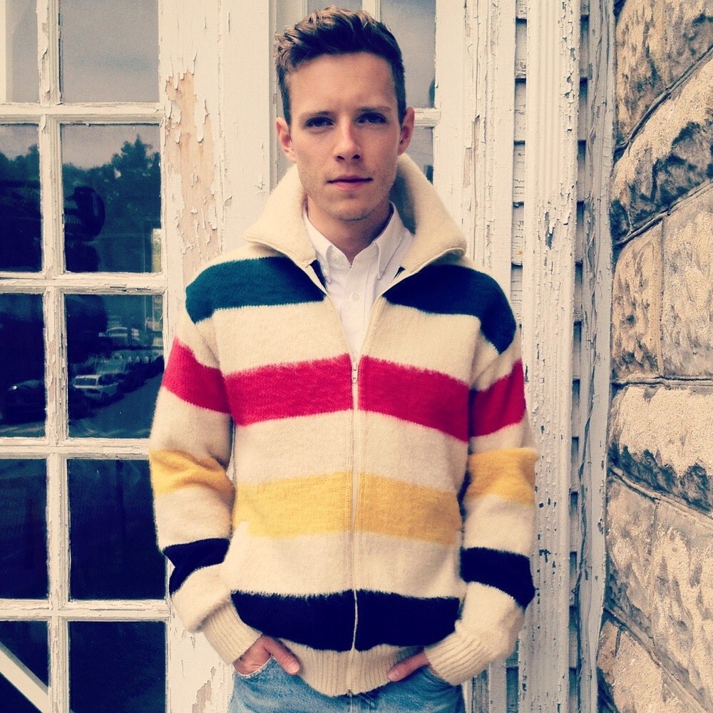 Vintage L.L. Bean Hudson Bay Style Zip Sweater