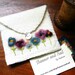Wool flowers hand made business card holder or sewing pouch