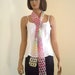 Crochet cotton colorful extra long scarf, belt, headband Free shipping