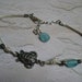 White Leather Beaded Ankle Bracelet with Sea Turtle