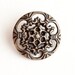 6 Vintage, Antiqued Gold Tone Metal Shank Buttons, Beautiful Openwork Motif. Item 0070