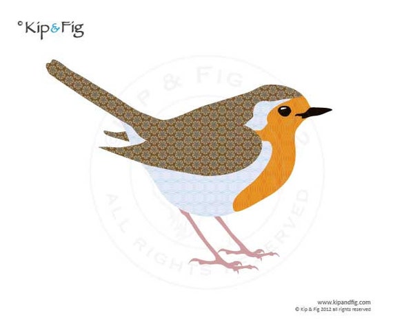 Robin applique template PDF applique pattern
