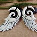 Fake Gauge Earrings, "Spotted Wings" Naturally Organic, Bone, Hand Carved, Tribal