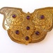 Victorian Belt Buckle with Purple Rhinestones