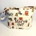 Purse, Tote Bag Fabric Handmade Tote Custom Embroidered with Monogram Owl Print