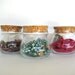 SALE// Glass apothecary jars, set of three, cork lid jars, terrarium, glass canisters