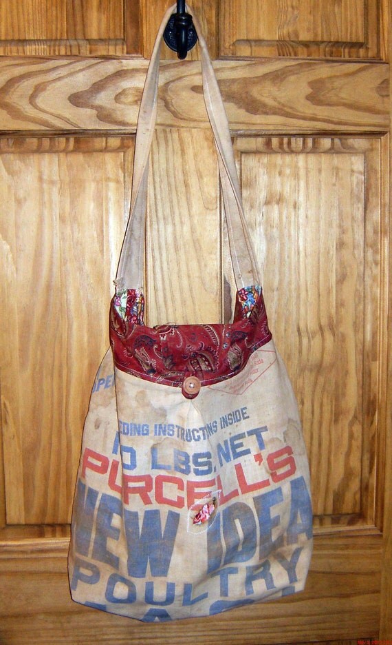 Items similar to Vintage Feed Sack Bag on Etsy