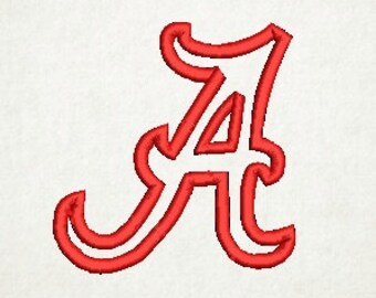 Alabama A, Applique A, Embroidery Design (51) Instant Download