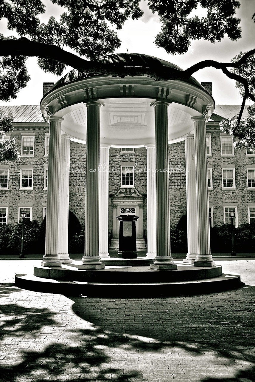 Old Well UNC Black & White-Chapel Hill North Carolina