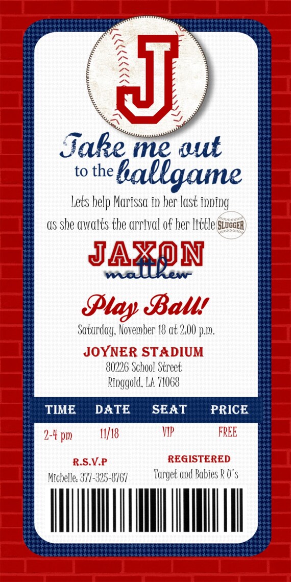 Invitations That Look Like Baseball Tickets 2