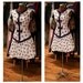 RESERVED - 1980s Peplum Bow Print Party Dress Mini Dress with Full Skirt and Bow Detail