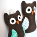 Baby Owl Toy - Plush Owl Toy - Owl Rattle - Brown Owl