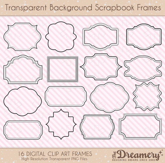 Items similar to 16 Transparent Digital Frames - INSTANT DOWNLOAD - PNG ...