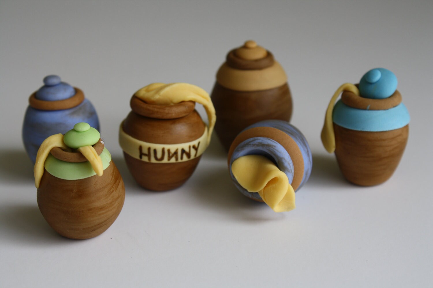 Half Dozen Fondant Honey Pot Cupcake Cake Toppers by KimSeeEun