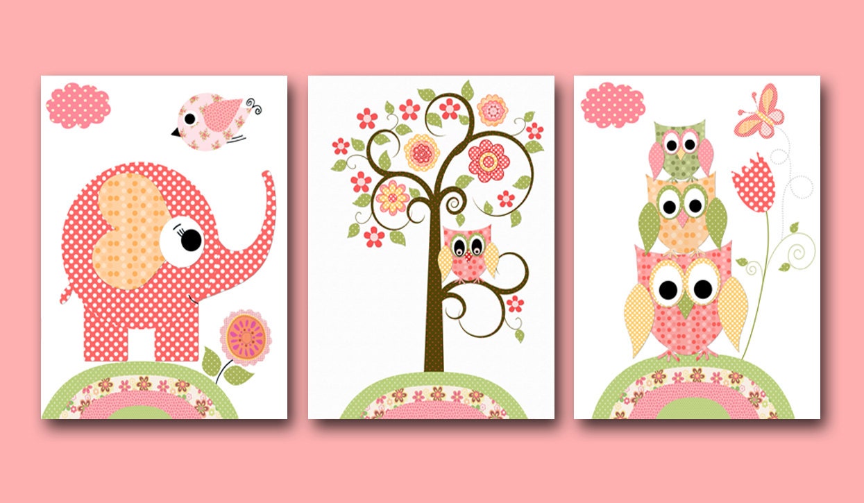 Nursery Art for Children Kids Wall Art Baby Girl Nursery Baby