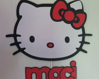 Hello Kitty Personalized Cake topper, hello kitty birthday