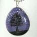 Violet Starry Night Treescape Silhouette Necklace