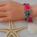 Pink Butterfly Bracelets - Summer Style Pink Silk and Colorful Beads