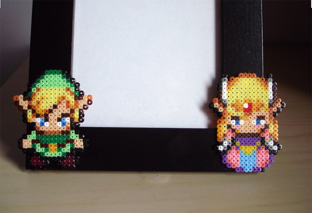 Legend of Zelda Photo Frame. Black Pîcture Frame. by BeadxBead