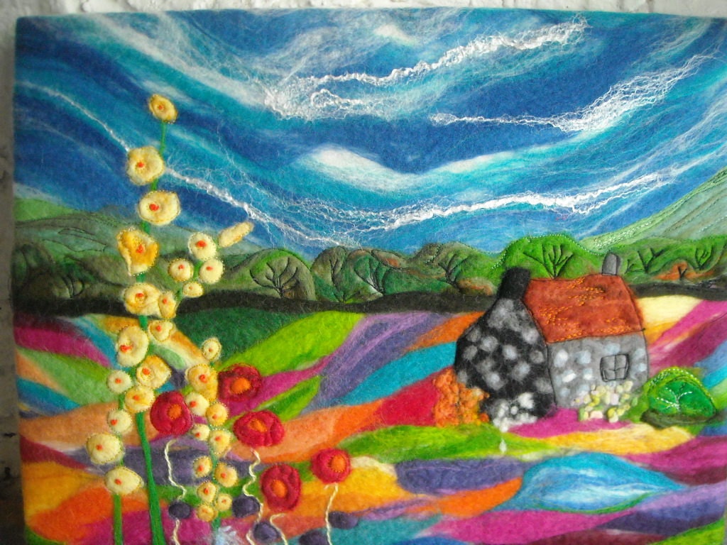 felt art felt painting felt landscape