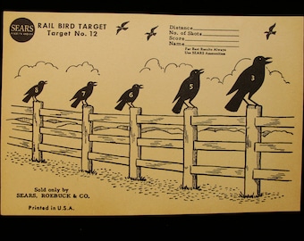 Vintage Crows on the Fence Target no. 12 by Sears
