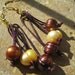 Brown and Gold Fresh water Pearl Drop Earrings on Gold Earring findings