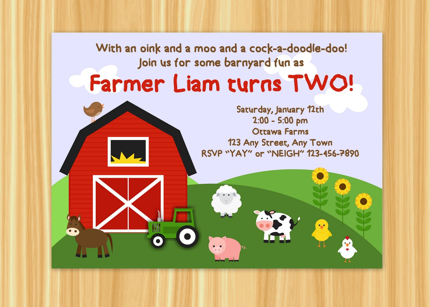Farm Invitation Barnyard Invitation Farm Birthday Party