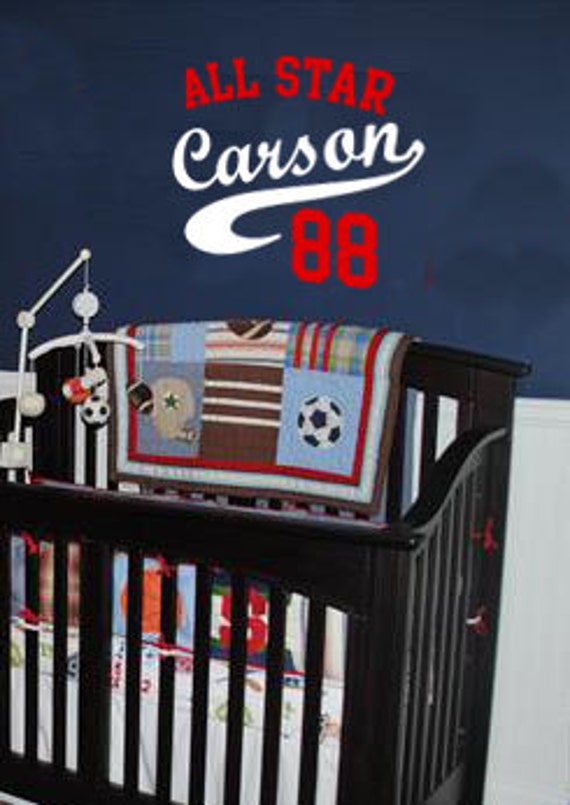 Personalized Varsity Sports Vinyl Wall Art by designstudiosigns