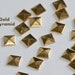 100 pieces 10mm Gold Flat Back Pyramid Studs - Iron On, Hot Fix, or Glue On