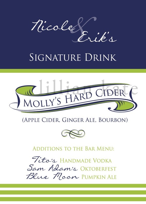 Printable NAUTICAL STRIPES Bar Menu / by lilliankatewedding